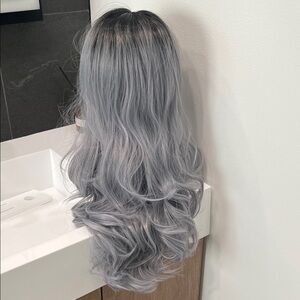 NEW Bellami Silver Ombre Synthetic Wavy Wig